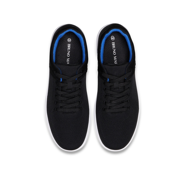 Men's Knitted Casual Sneakers - BLACK - 4